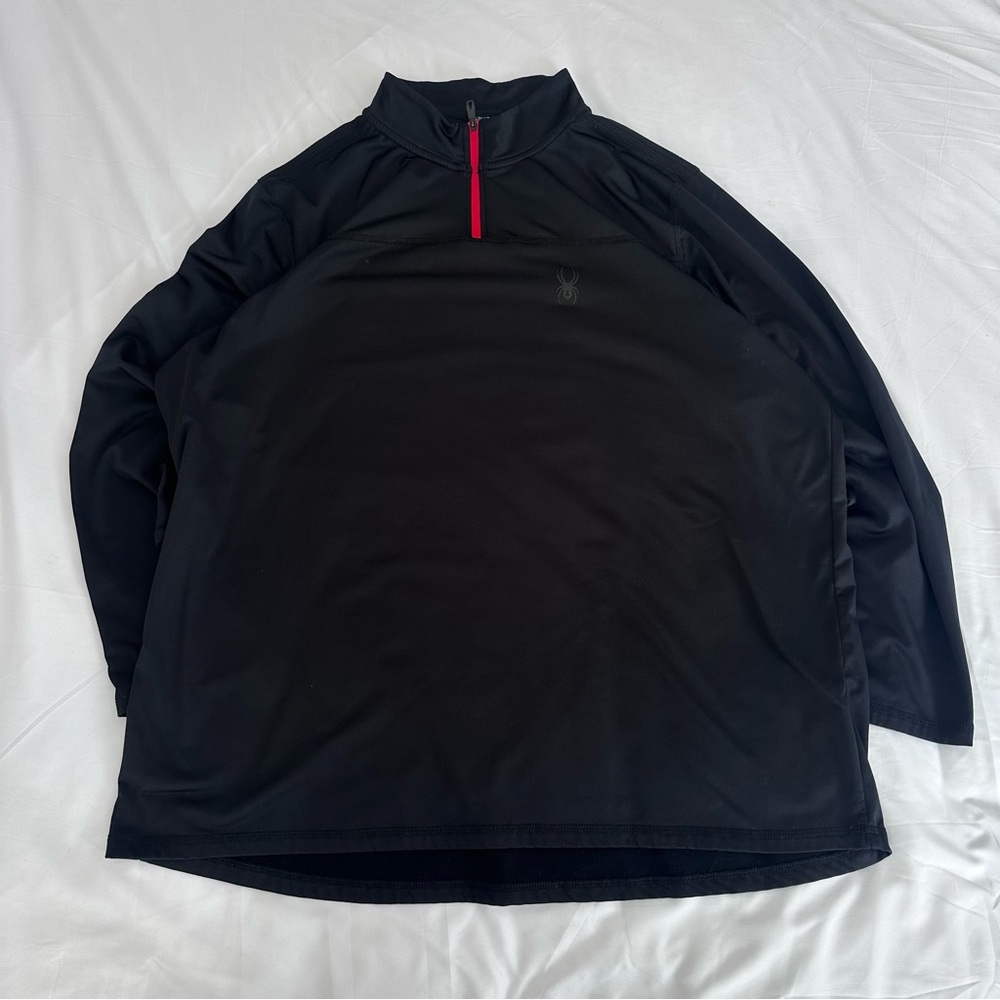 Spyder Active 1/4 Zip Pullover Size‎ XXL Black Red Athleisure Ski Sportswear